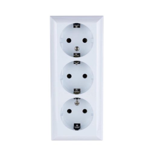 GAO 0312H Business Line IP20 3 férőhelyes földelt aljzat, 3 férőhelyes földelt csatlakozóaljzat, beltéri, 230 V~ / 50 Hz / 16 A, fehér