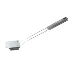   Barbecook BC-ACC-7027 army stílusú kétfunkciós tisztítókefe, rozsdamentes acél, khaki zöld nyél