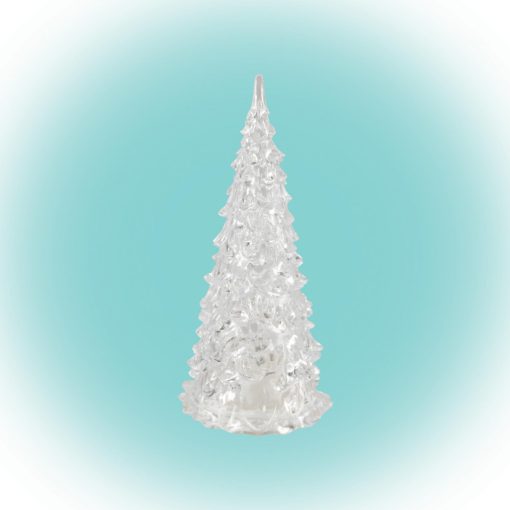 Home CDM 12 LED-es fenyőfa asztali dísz, 12cm, 3D akril dekoráció