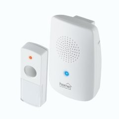   Home DB 1001DC vezeték nélküli csengő, 100m hatótáv, 8 dallam, kék fényjelzés, 256 digitális kód, elemes kivitel, IP 44 védett nyomógomb