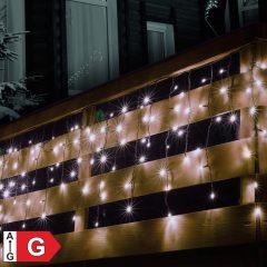   Home KSF 50F/WH LED-es fényfüggöny, 3 m / 38 db hidegfehér és 12 db hidegfehér villogó LED, fekete vezeték, sorolható, kül- és beltéri kivitel