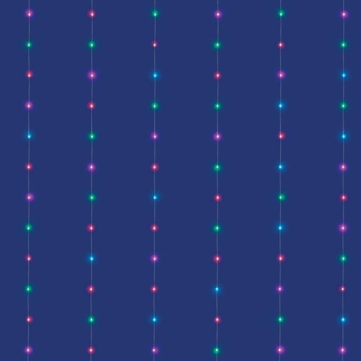 iSparkle LEDS120CV-2 micro LED-es fényfüggöny, 2x2 m / 120 db RGB LED, applikációval vezérelhető, smart, kül- és beltéri kivitel