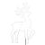 Home NEON 4 szarvas figura, LED-es neon fény, két oldalú, fém váz, IP44, kültéri, beltéri, napsárga