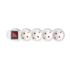   Home NV 4K-3/WH/1,5 hálózati elosztó, 3 m, H05VV-F 3G1,5 mm2 kábel, kétpólusú kapcsoló, IP20 kivitel, 4 védőérintkezős aljzat, max. 3500W, fehér